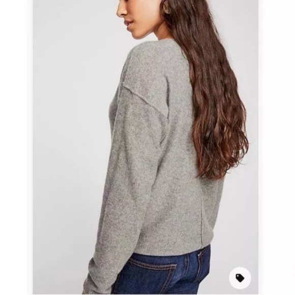 NWT free People gray grey sweater small cashmere silk - Picture 6 of 6